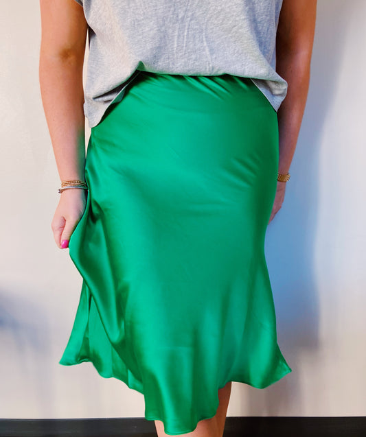 Good Ole Green Midi Skirt